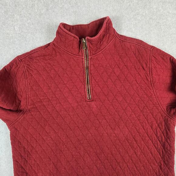 Orvis Sweatshirt Mens Size Large Quilted Half Zip Pullover Maroon Color - Picture 5 of 16